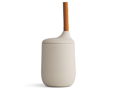 Liewood sandy/mustard mix silicone kids' cup with straw Ellis